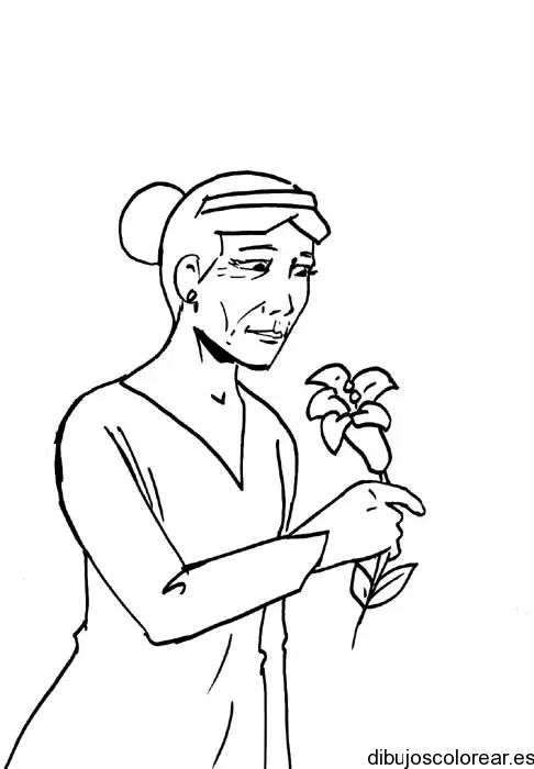 Abuelita para colorear