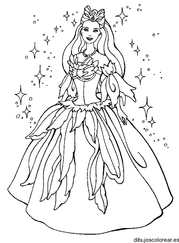 Barbie como Aurora para colorear