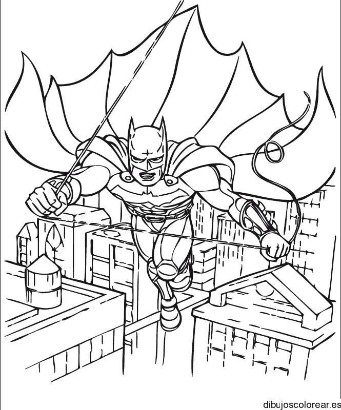 Batman salta para colorear