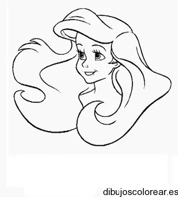 Dibujo con el rostro de Ariel para colorear