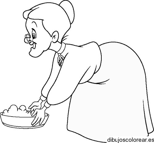 Dibujo de abuelita para colorear