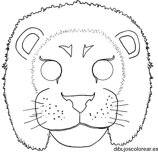 Dibujo de antifaz de león para colorear