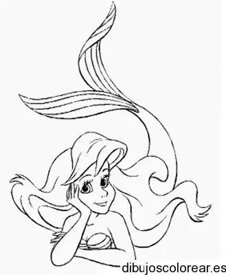 Dibujo de Ariel descansando para colorear