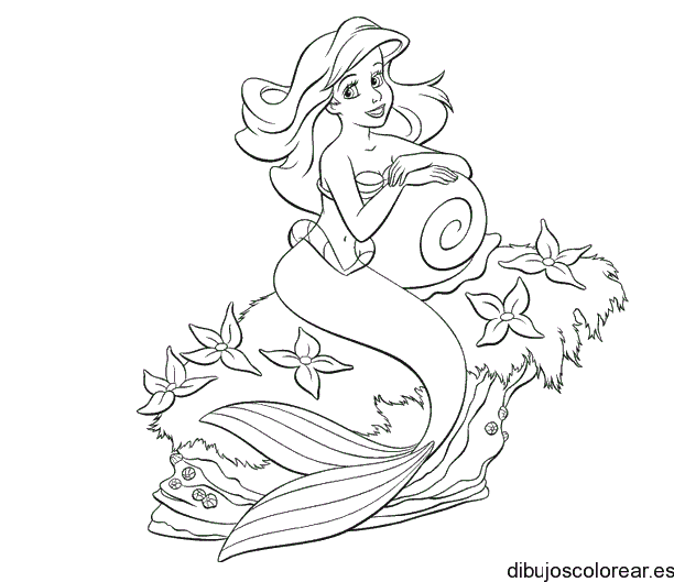Dibujo de Ariel descansando para colorear