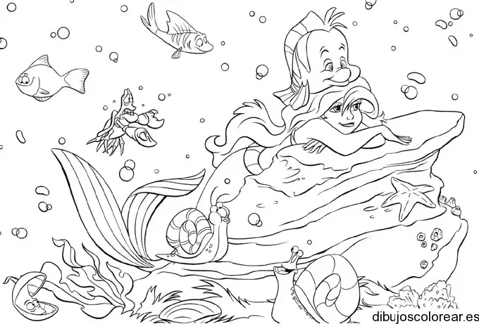Dibujo de Ariel soñadora para colorear