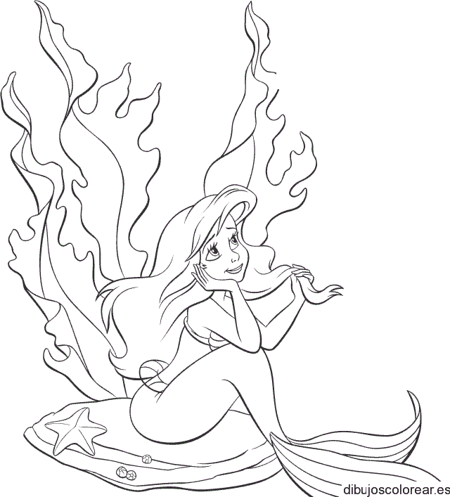 Dibujo de Ariel soñando despierta para colorear