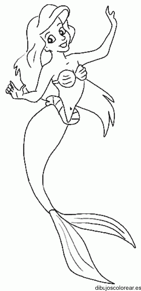 Dibujo de Ariel sonriendo para colorear