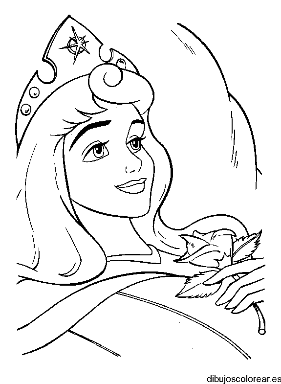 Dibujo de Aurora al despertar para colorear
