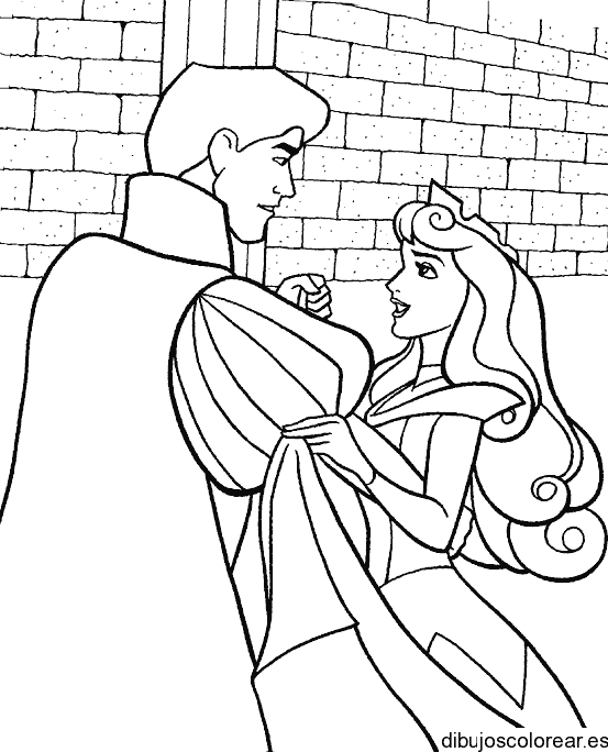 Dibujo de Aurora bailando para colorear