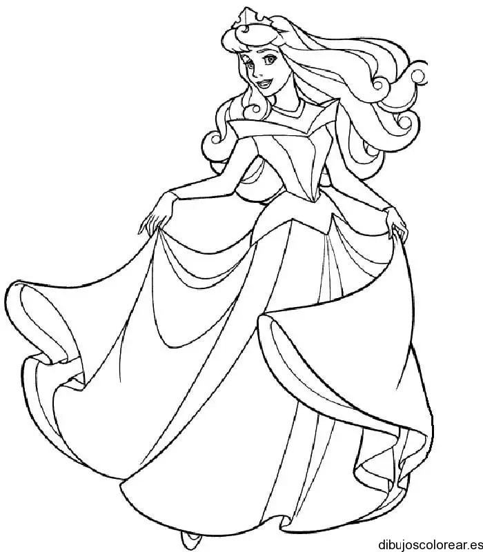 Dibujo de Aurora danzando para colorear