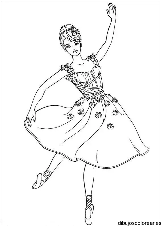 Dibujo de Barbie bailarina de ballet para colorear