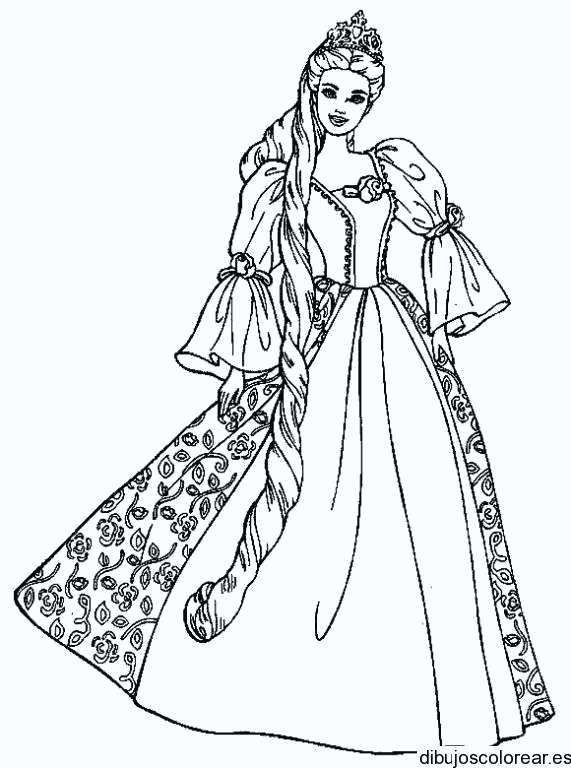 Dibujo de Barbie Rapunzel para colorear