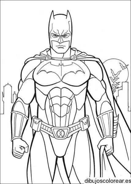 Dibujo de Batman y murciélagos para colorear
