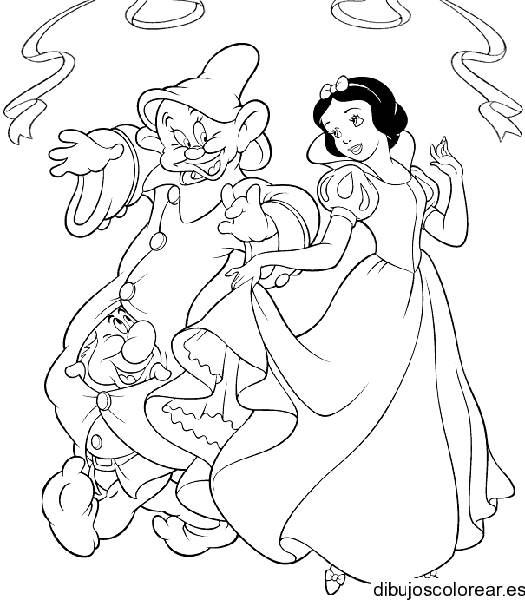 Dibujo de Blancanieves bailando para colorear