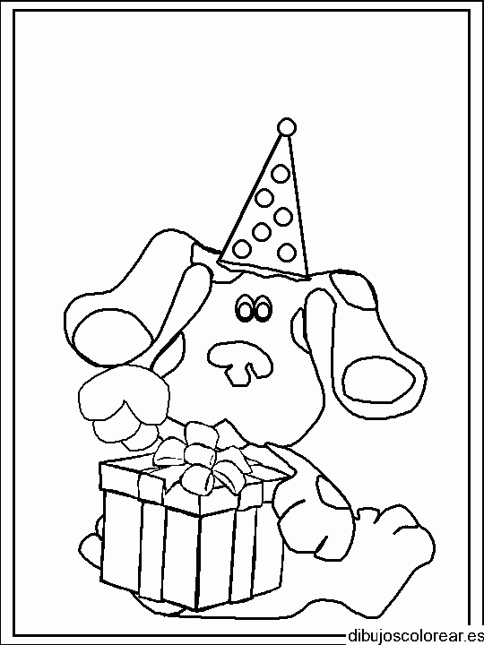 Dibujo de Blue en su cumpleaños para colorear