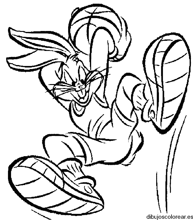 Dibujo de Bugs Bunny basquetbolista para colorear
