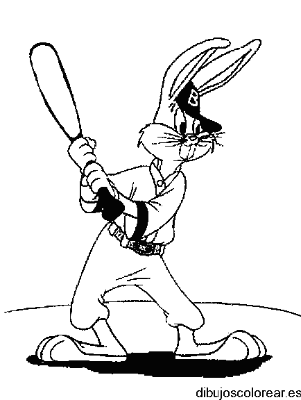 Dibujo de Bugs Bunny beisbolista para colorear