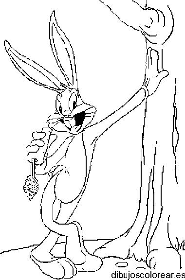 Dibujo de Bugs Bunny comiendo para colorear