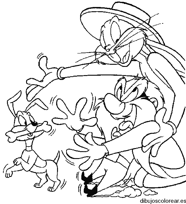 Dibujo de Bugs Bunny con sombrero para colorear