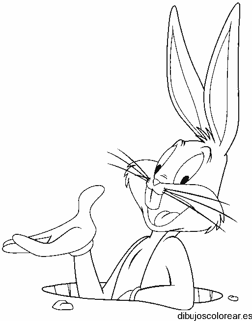 Dibujo de Bugs Bunny en su cueva para colorear