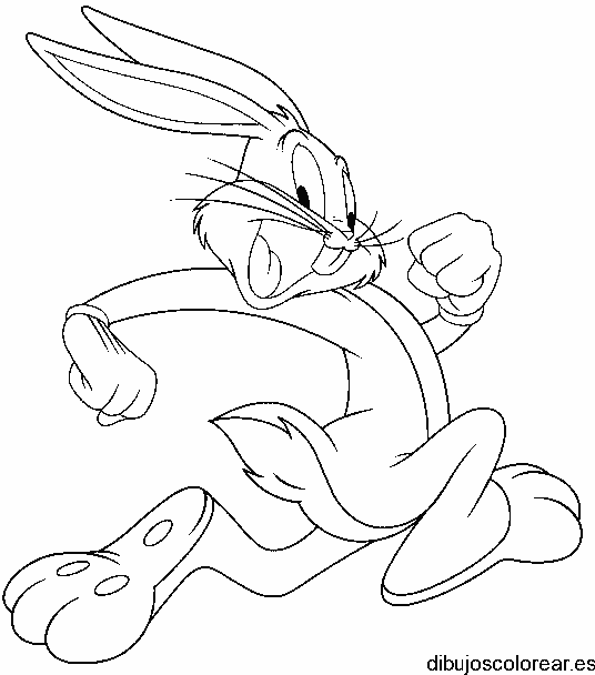 Dibujo de Bugs Bunny huyendo para colorear