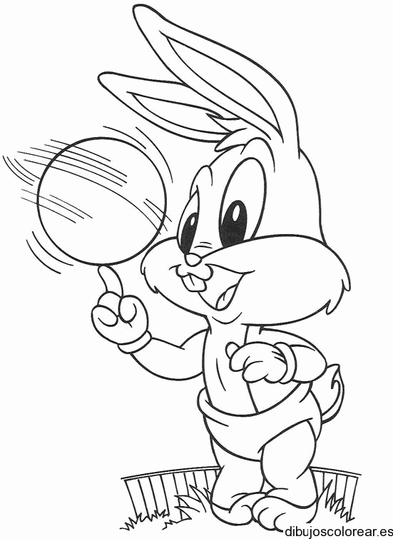 Dibujo de Bugs Bunny jugando pelota para colorear