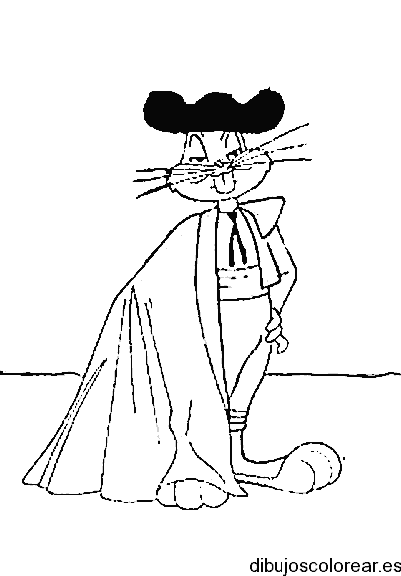 Dibujo de Bugs Bunny torero para colorear