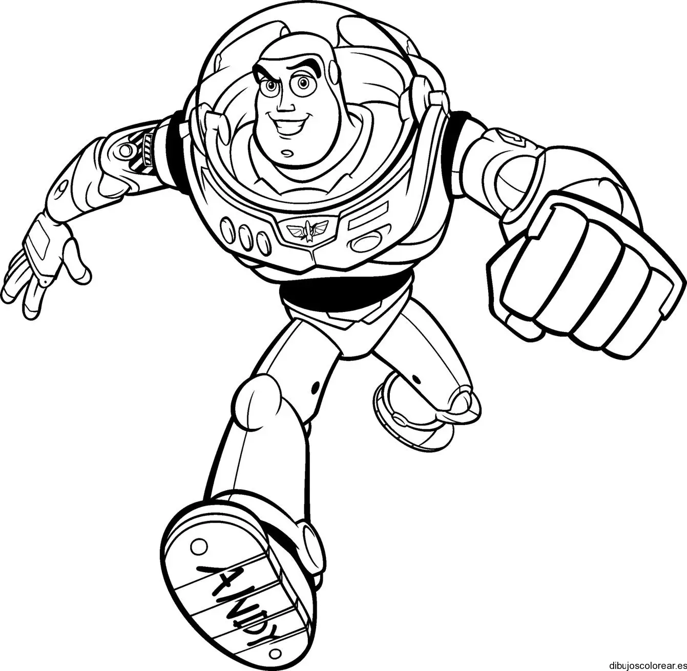Dibujo de Buzz corriendo para colorear