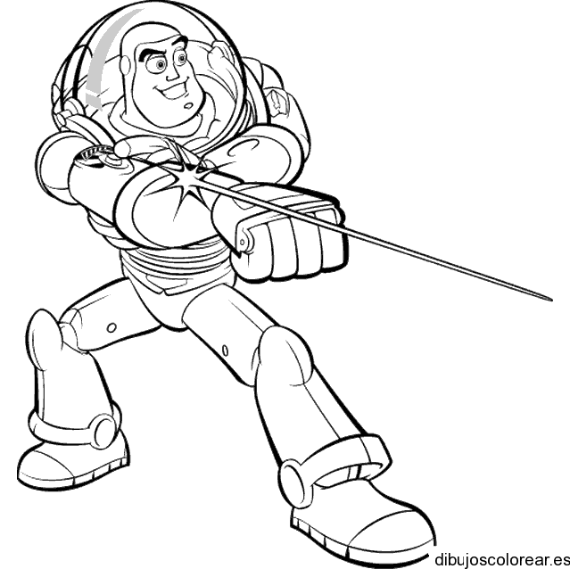 Dibujo de Buzz Lightyear al ataque para colorear