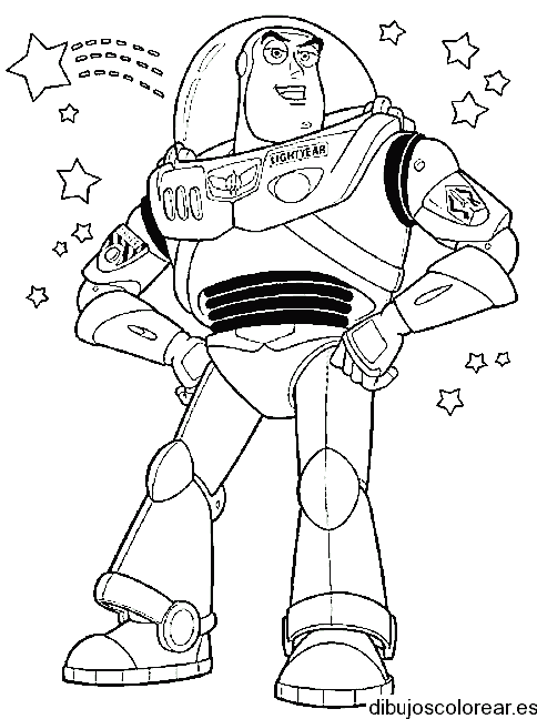 Dibujo de Buzz Lightyear de pie para colorear