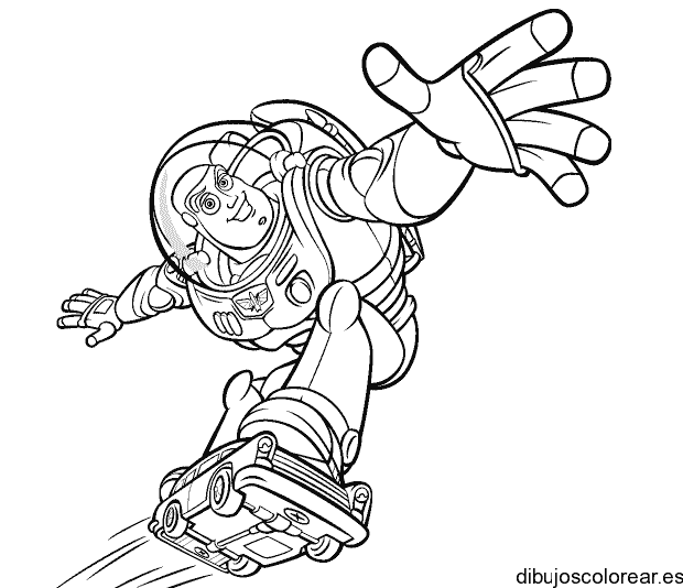 Dibujo de Buzz Lightyear saludando para colorear