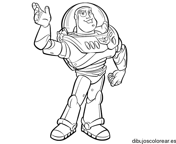 Dibujo de Buzz Lightyear saludando para colorear