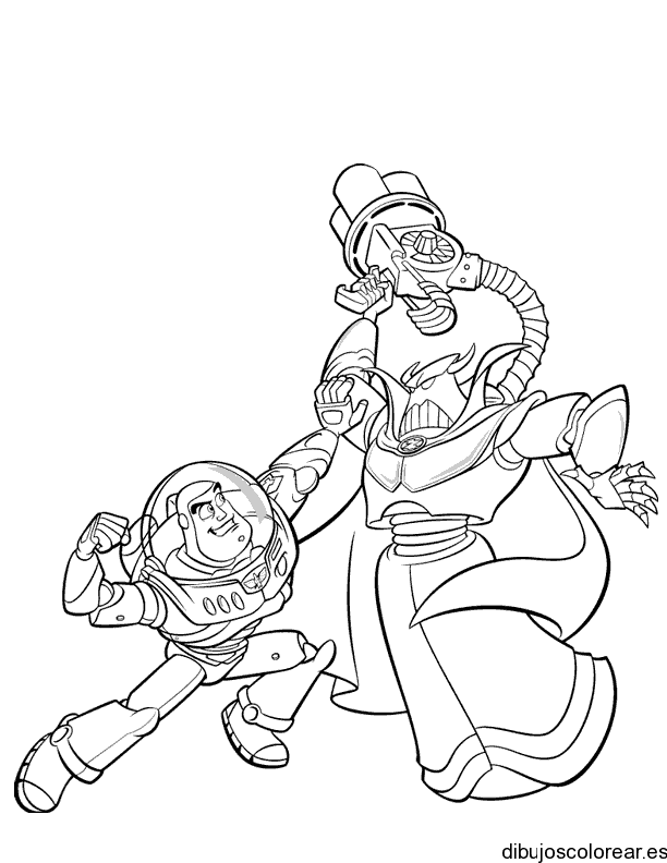Dibujo de Buzz peleando para colorear