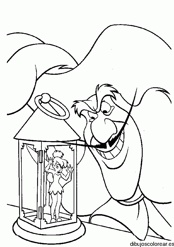 Dibujo de campanilla atrapada en una jaula para colorear