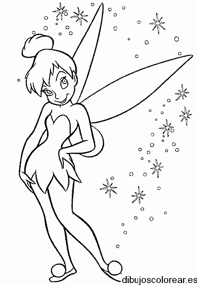 Dibujo de Campanita con estrellas para colorear