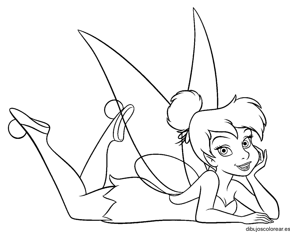 Dibujo de Campanita pensando para colorear