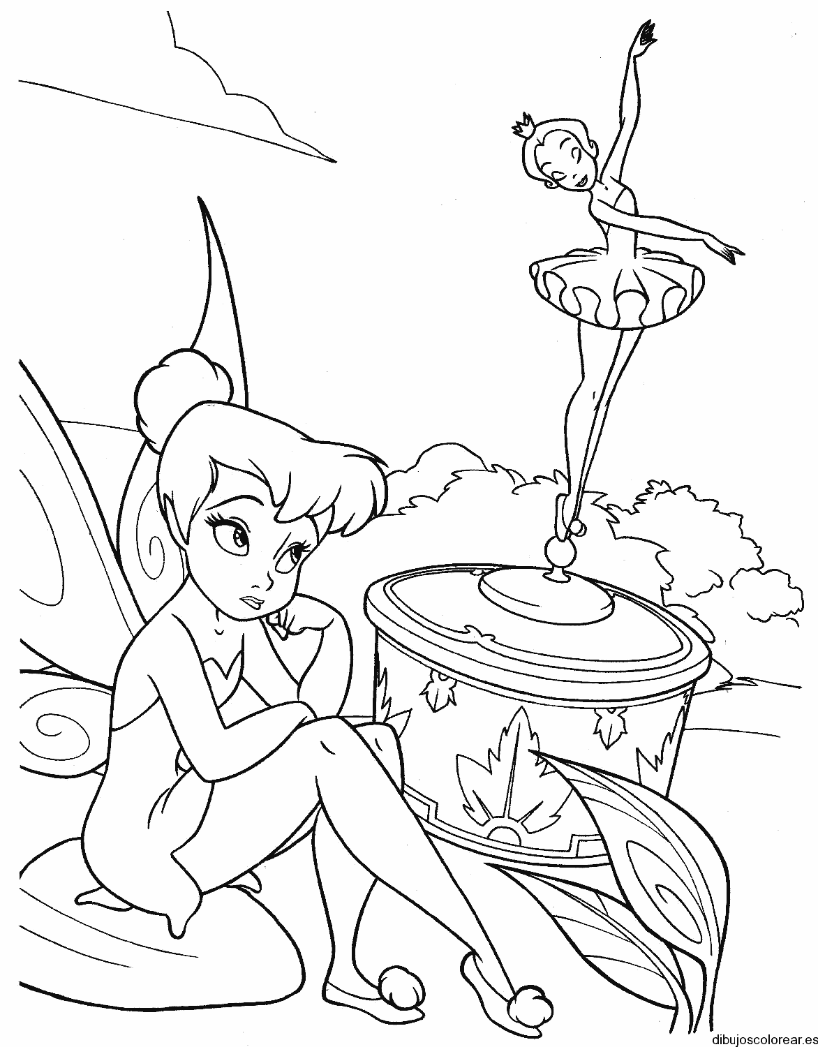 Dibujo de Campanita pensativa para colorear