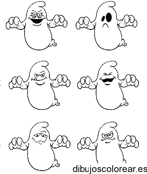 Dibujo de caras de fantasmas para colorear