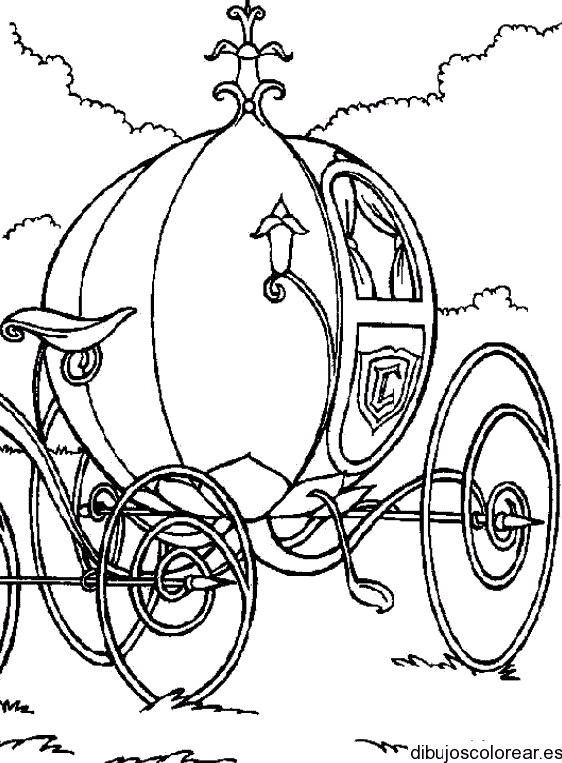 Dibujo de carroza de Cenicienta para colorear