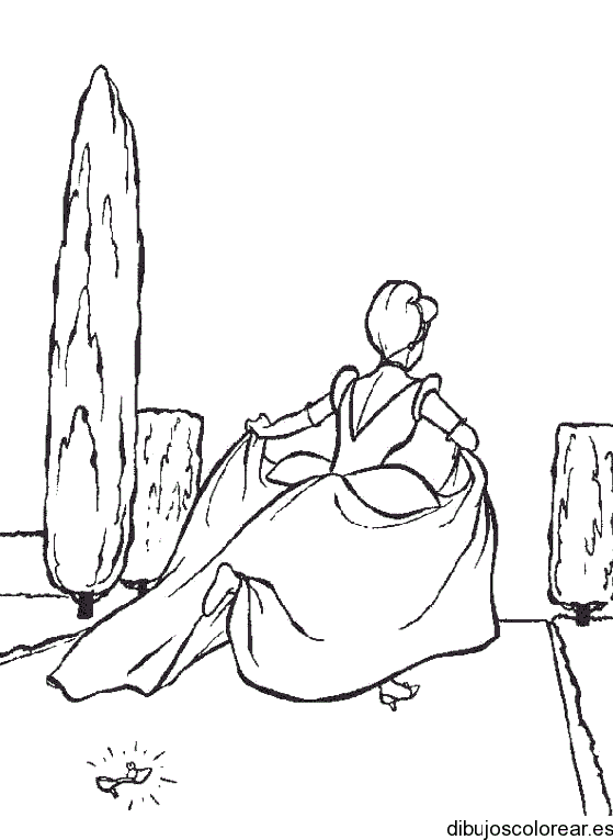 Dibujo de Cenicienta a medianoche para colorear