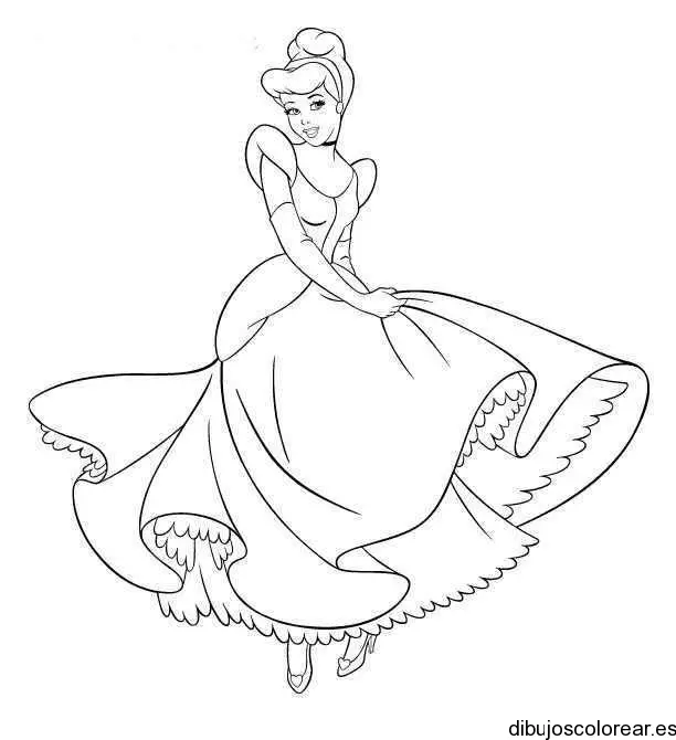 Dibujo de Cenicienta bailando para colorear