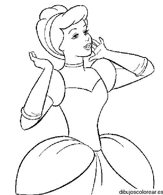 Dibujo de Cenicienta cantando para colorear
