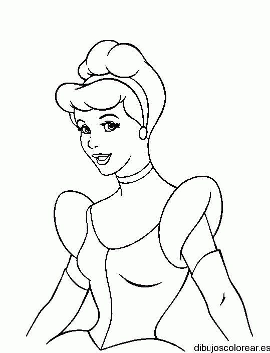 Dibujo de Cenicienta de fiesta para colorear