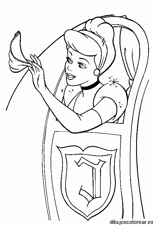 Dibujo de Cenicienta en el carruaje para colorear