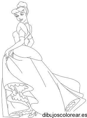 Dibujo de Cenicienta huyendo de fiesta para colorear