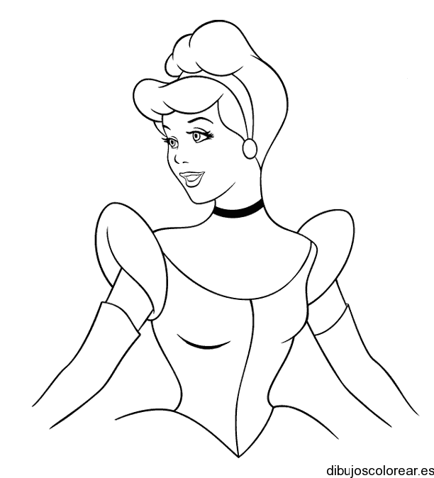 Dibujo de Cenicienta sonriente para colorear