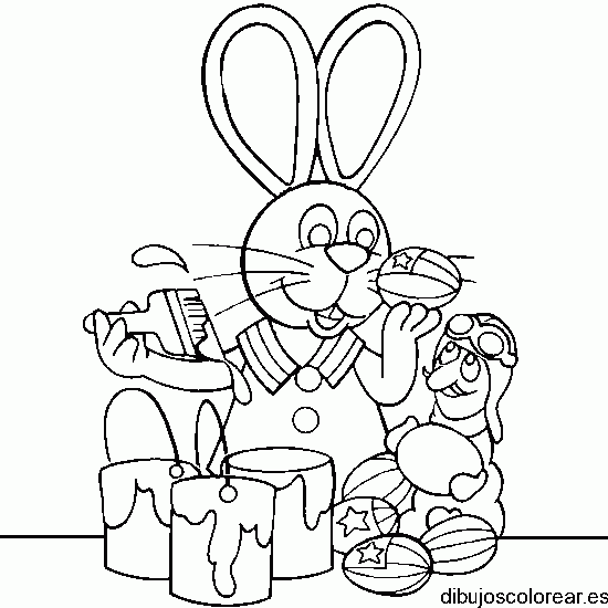 Dibujo de conejito de pascua para colorear
