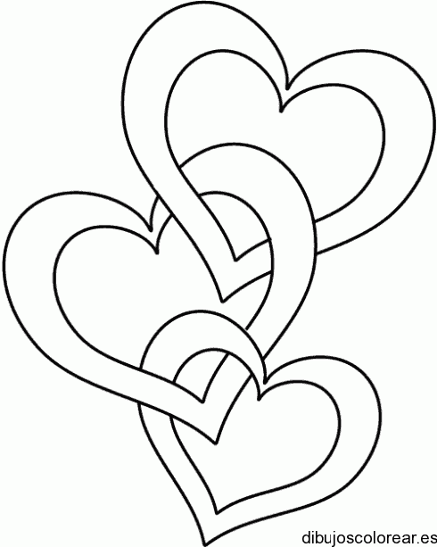 Dibujo de corazones entrelazados para colorear