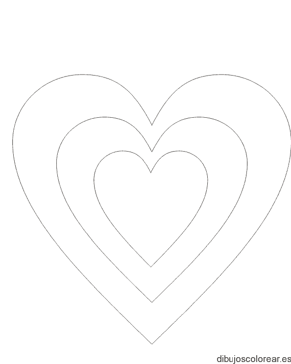 Dibujo de corazones uno dentro del otro para colorear
