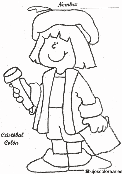 Dibujo de Cristóbal Colón de niño para colorear